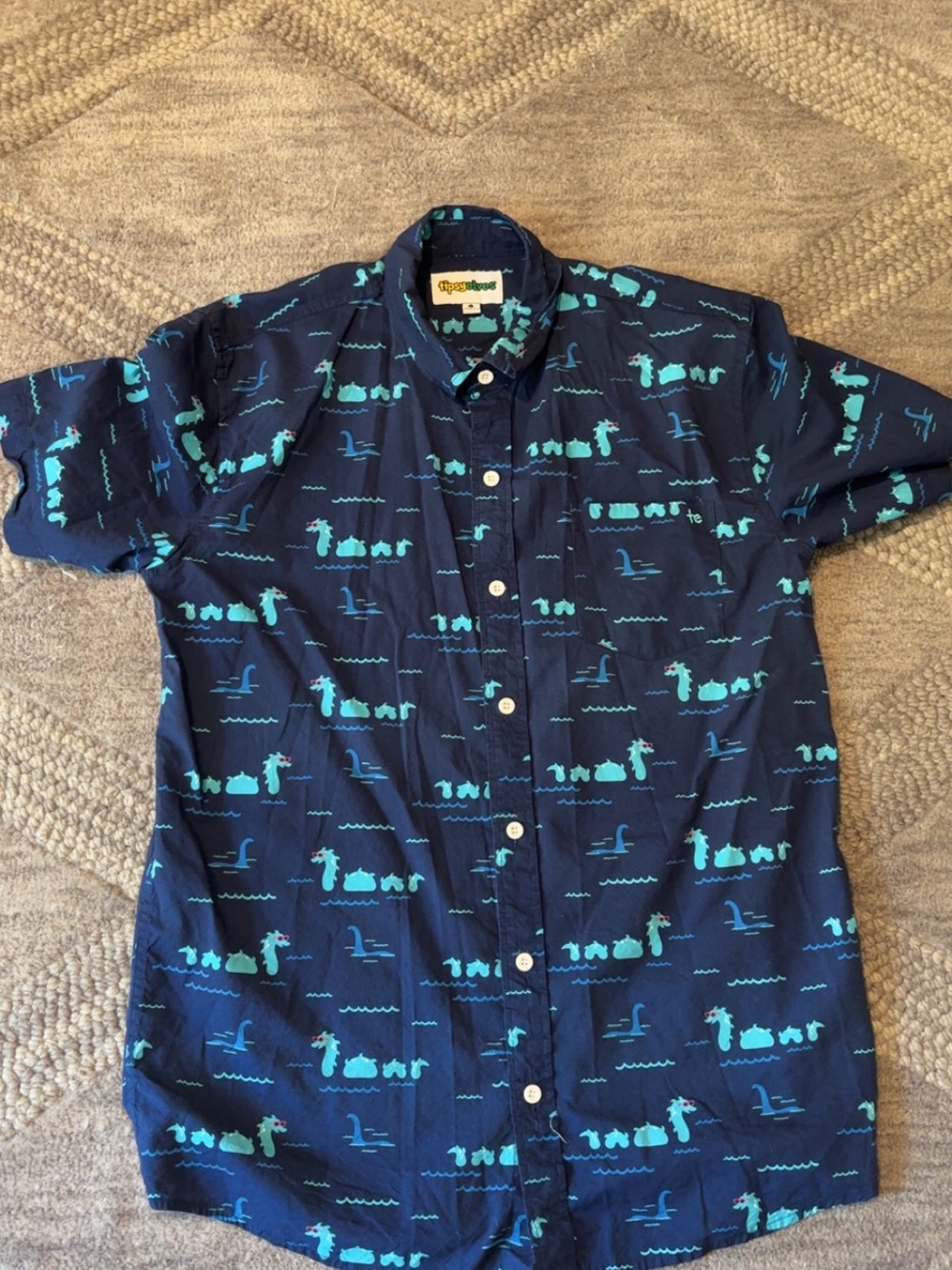 Tipsy Elves Nothing but Nessy All Over Print Summer Hawaiian shirt size L